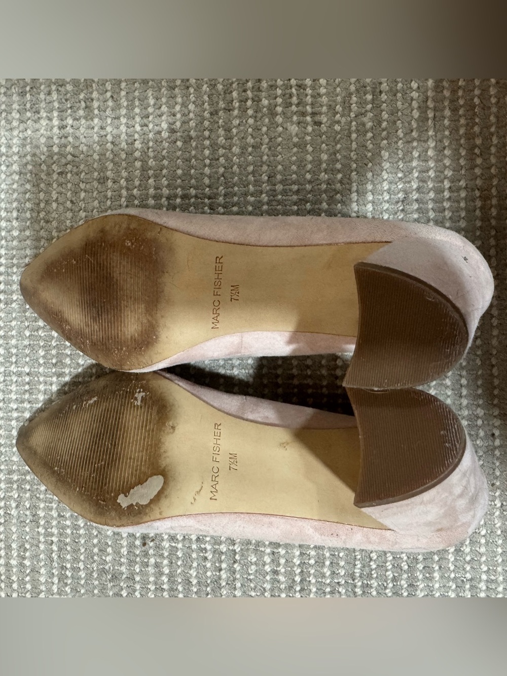 Marc Fisher Light Pink/ tan Suede Pointed-Toe Pumps - Picture 7 of 8